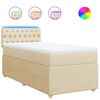 vidaXL Boxspringbett mit Matratze Creme 90x190 cm Stoff