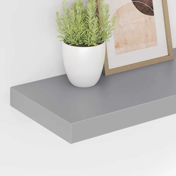 vidaXL Schwebende Wandregale 2 Stk. Grau 60x23,5x3,8cm MDF