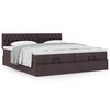 vidaXL Ottoman-Bett mit Matratzen Dunkelbraun 160x200 cm Stoff
