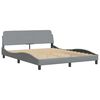 vidaXL Bettgestell ohne Matratze "Hvar" Hellgrau 160x200 cm Stoff