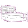 vidaXL Ottoman-Bett mit Matratzen Hellgrau 140x190 cm Samt