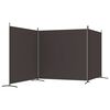 vidaXL 3-tlg. Paravent Braun 525x180 cm Stoff
