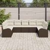 vidaXL Sofa Set mit Kissen 9 pcs Braun Poly Rattan