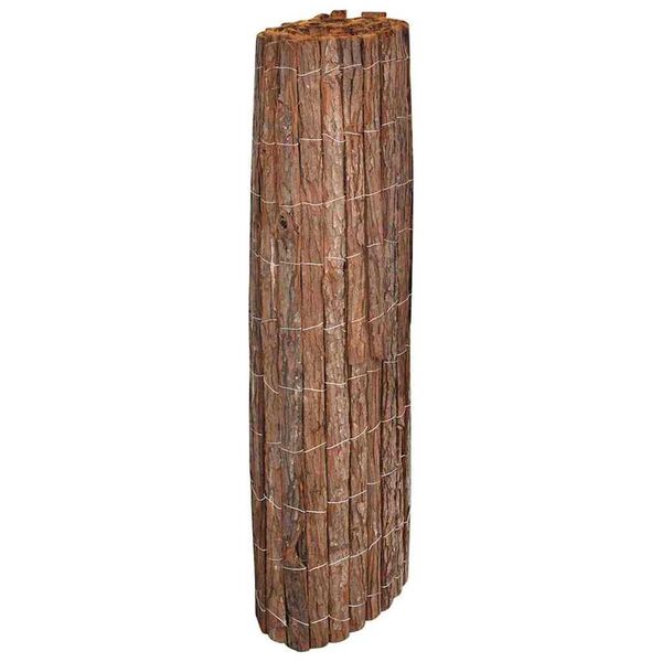 vidaXL Rindenzaun Braun 100 x 600 cm Rinde
