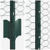 vidaXL Zaun mit Pfosten Gr&uuml;n 1 x 100 m Stahl und PVC