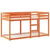 vidaXL Etagenbett mit Dach Wachsbraun 75x190 cm Massivholz Kiefer
