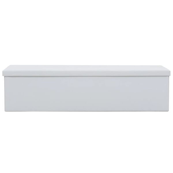 vidaXL Faltbare Sitzbank Kunstleder 150&times;38&times;38 cm Wei&szlig;