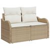 vidaXL Garten-Sofa-Set mit Kissen 6 pcs Beige und Weiß Poly Rattan