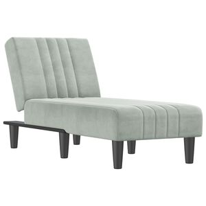 vidaXL Chaiselongue Hellgrau Samt