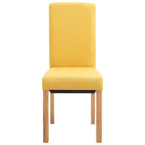 vidaXL Esszimmerst&uuml;hle 4 Stk. Gelb Stoff