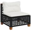 vidaXL 6-tlg. Garten-Sofagarnitur mit Kissen Schwarz Poly Rattan