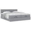vidaXL Ottoman-Bett mit Matratzen Hellgrau 180x200 cm Stoff