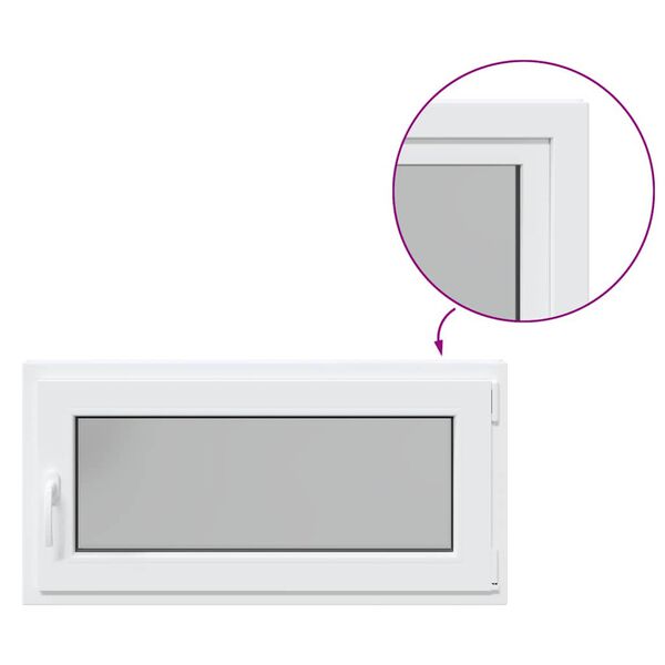 vidaXL Kellerfenster "RISOR" 100x50 cm Drehkipp DIN Rechts Wei&szlig;