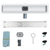 vidaXL Duschabfluss mit Glash&uuml;lle und 360&deg; Siphon Silber 50 cm