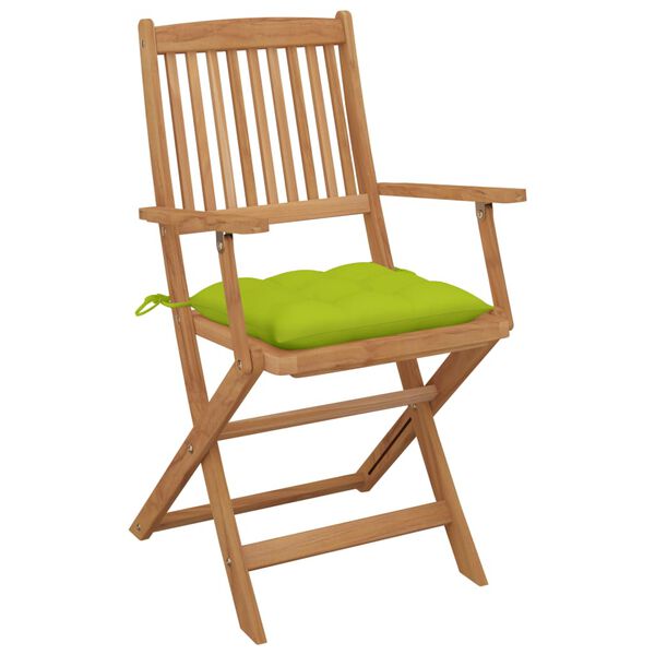 vidaXL Klappbare Gartenst&uuml;hle 6 Stk. mit Kissen Massivholz Akazie