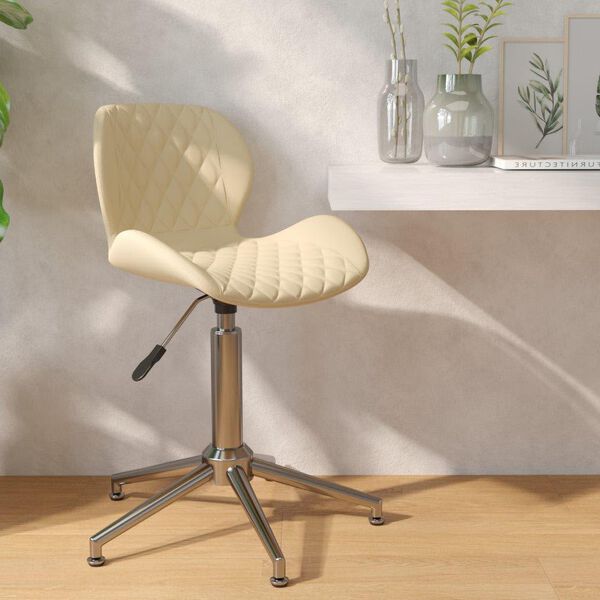 vidaXL Esszimmerstuhl Drehbar Creme Samt
