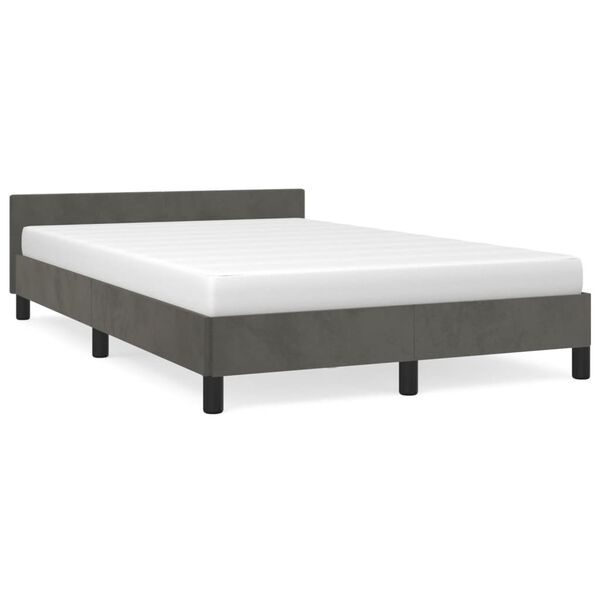 vidaXL Bettgestell ohne Matratze Dunkelgrau 120x190 cm Samt