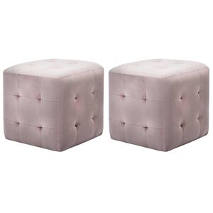 vidaXL Nachttische 2 Stk. Rosa 30&times;30&times;30 cm Samtstoff
