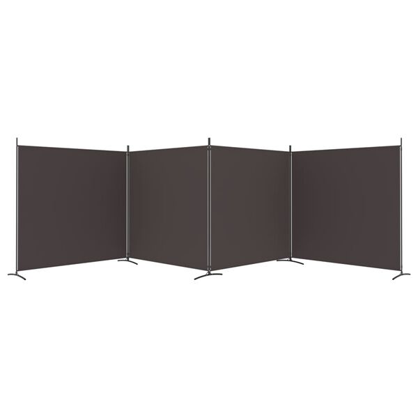 vidaXL 4-tlg. Paravent Braun 698x180 cm Stoff