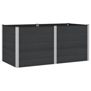 vidaXL Hochbeet Schwarz 200 x 100 x 91 cm WPC und Aluminium