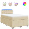 vidaXL Boxspringbett mit Matratze Creme 120x200 cm Stoff