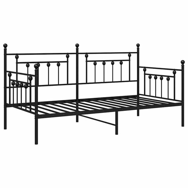 vidaXL Tagesbettrahmen Schwarz 90 x 200 cm Stahl