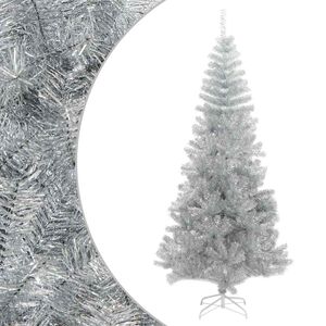 vidaXL K&uuml;nstlicher Weihnachtsbaum mit St&auml;nder Silber 210 cm PET