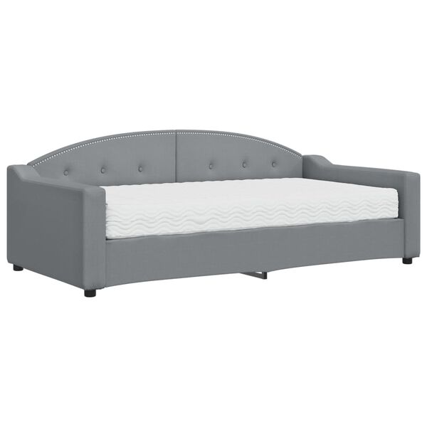 vidaXL Tagesbett mit Matratze Hellgrau 90x190 cm Stoff