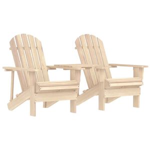 vidaXL Adirondack-Gartenst&uuml;hle mit Tisch Massivholz Tanne