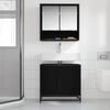 vidaXL Waschbeckenschrank mit T&uuml;r Schwarz Eichen-Optik 65 x 33 x 60 cm