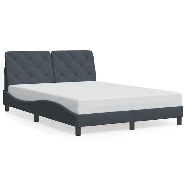 vidaXL Bettgestell ohne Matratze Dunkelgrau 120x200 cm Samt