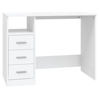 vidaXL Schreibtisch mit Schubladen Weiß 102x50x76 cm Holzwerkstoff
