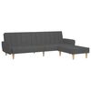 vidaXL Schlafsofa 2-Sitzer mit Fu&szlig;hocker Dunkelgrau Stoff
