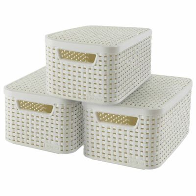 421838 Curver "Style" Storage Box with Lid 3 pcs Size S White 240586