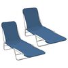 vidaXL Klappliegen 2 Stk. Stahl und Stoff Blau
