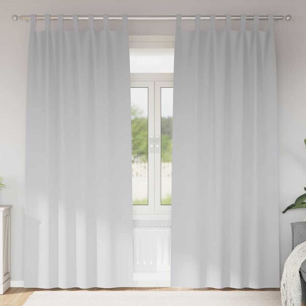 vidaXL Verdunkelungs-Vorh&auml;nge mit Ringen 2 pcs Helles Grau