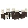 vidaXL Garten Essgruppe 7 stk. Braun Poly-Rattan