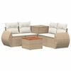 vidaXL Sofa Set 6 stk. Beige und Cremewei&szlig; Polyrattan und Stahl