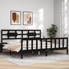 vidaXL Massivholzbett mit Kopfteil Schwarz 200x200 cm
