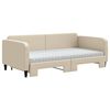 vidaXL Tagesbett Ausziehbar mit Matratzen Creme 100x200 cm Stoff