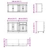 vidaXL Schrank mit Regal mit Speicher 4 pcs Honig Massives Kiefernholz