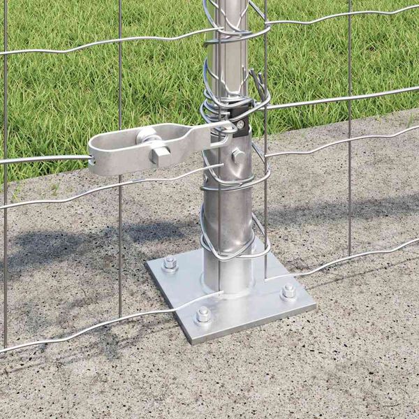 vidaXL Zaun mit Pfosten Silber 0,4 x 50 m Stahl