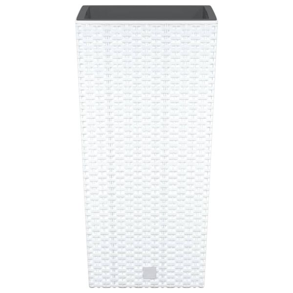 vidaXL Pflanzk&uuml;bel mit herausnehmbaren Einsatz Wei&szlig; 11/26,5L PP-Rattan