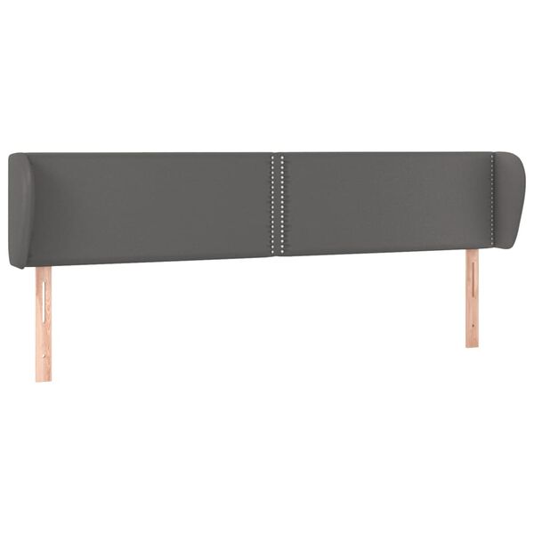 vidaXL Kopfteil mit Ohren Grau 163x23x78/88 cm Kunstleder