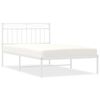vidaXL Bettgestell mit Kopfteil Metall Wei&szlig; 107x203 cm