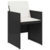 vidaXL Garten Essgruppe mit Kissen 9 pcs Schwarz Poly-Rattan