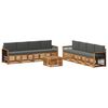 vidaXL Outdoor-Sofagarnitur 9 stk. Natur und Anthrazit
