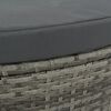 vidaXL Gartenbett mit Sonnenschirm Grau Poly Rattan