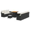 vidaXL Gartensofa-set 10 stk. Schwarz Poly-Rattan