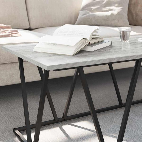 vidaXL Couchtisch Grau 100 x 50 x 40 cm Sperrholz und Metall